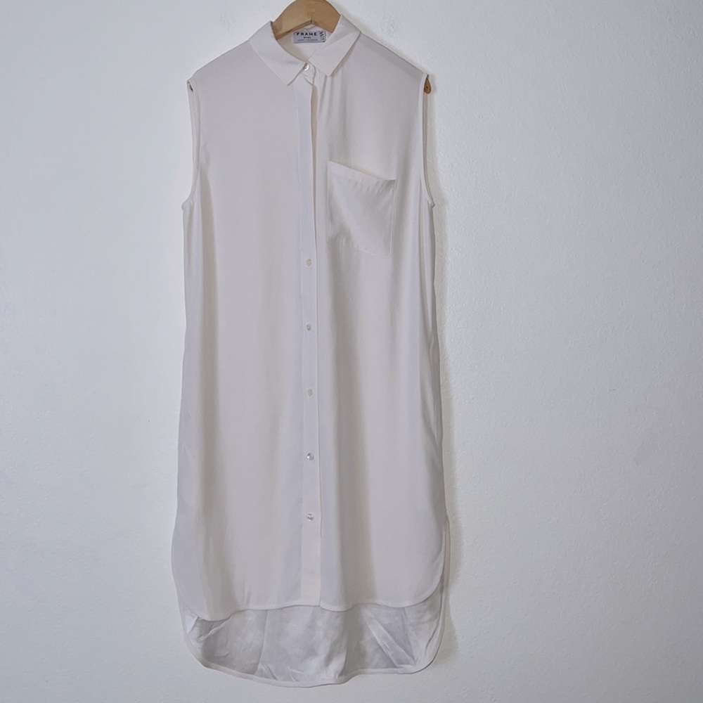 Frame Blanc Silk Shirt Dress Size XS